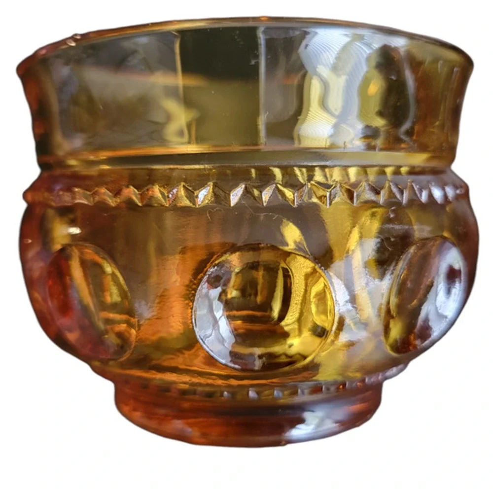 MCM Snack Plate & Cup Set Gold Crown‎ by Indiana Glass AKA Lancaster Colony Fall